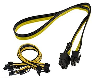 KALEA-INFORMATIQUE Lot de 6 Cordons PCIe 6 pin mâle vers 8 pin mâle à Utiliser avec Les dispositifs Breakout Board pour Alimentation HP