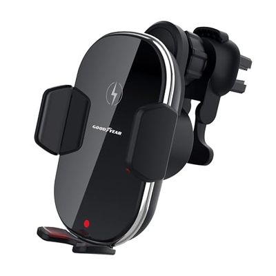 Goodyear Draadloze magnetische oplader, automatische telefoonhouder voor ventilatiesleuven, tot 6,7 inch, 92 mm, voor iPhone, Samsung enz.
