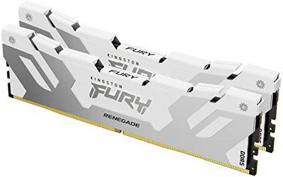 Kingston FURY Renegade DDR5 Silver/White XMP 32GB 7600MT/s CL38 DIMM Desktop Gaming Memory (Kit of 2) - KF576C38RWK2-32
