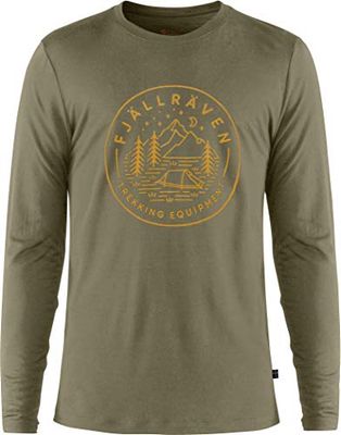 Fjällräven Abisko Lana Tältplats, Maglietta a Maniche Lunghe Uomo, Verde (Oliva Chiaro), XS