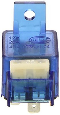 HELLA 4RA 003 530-042 Relay, main current - 12V - 4-pin connector - Wiring Diagramme: S10 - Plug: A - Normally Open Contact - Colour: Pale blue - with holder