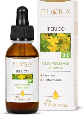Olio di Iperico, 50 ml BIO-COSMOS - Olio vegetale viso e corpo Lenitivo, emolliente, antirossore, rinfrescante Base ideale in Aromaterapia., 50 millilitro