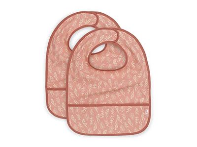 Jollein 029-864-66028 Waterproof Bibs Meadow Pink Pack of 2