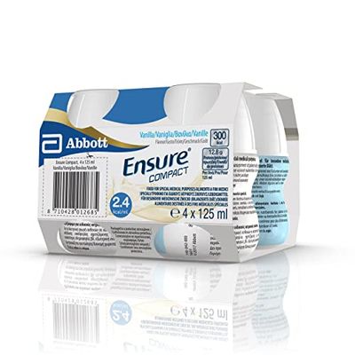 Ensure Compact Supplemento Alimentare Proteico formato Bevanda, Confezione 4x125ml, Gusto Vaniglia