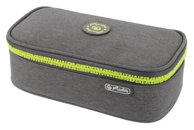 Herlitz Beatbox Pencil Case, Grey/Yellow, Pack of 1, Grey/Yellow, Pencil case