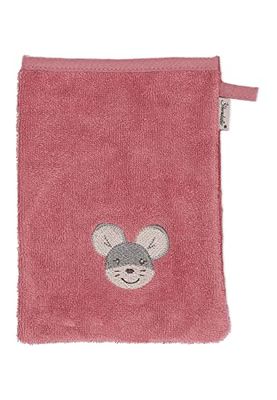Sterntaler Rękawica do mycia dla dziewczynek Baby GOTS 3-pak Mabel - myjka dla dzieci, myjka dla niemowląt, z motywem myszki - bio - różowa