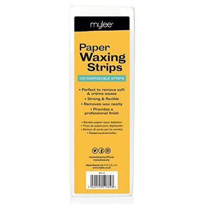 Mylee Professional Paper Waxing Strips (Pack of 100) – Durable and lightweight, Salon-Quality, For waxing at home or in salon