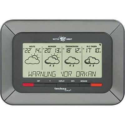 Technoline WD Gare Direct 4920 de météo émetteur y Compris, alu-Noir