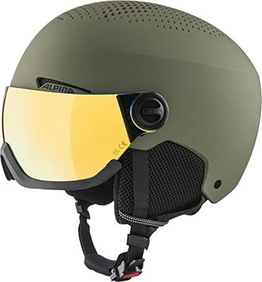 ALPINA Unisex - Adulti, ARBER VISOR Q-LITE Casco da sci, olive matt, 54-58 cm