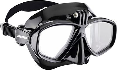 Cressi Action, Maschera Subacquea Unisex – Adulto, Nero/Nero, Taglia Unica