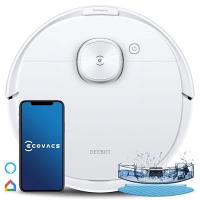 ECOVACS Robotics Deebot N8 (model 2021) Stofzuigerrobot met dweilfunctie (OZMO), 2300 PA, robotstofzuiger intelligente navigatie (dToF laserscanning), Alexa, wit