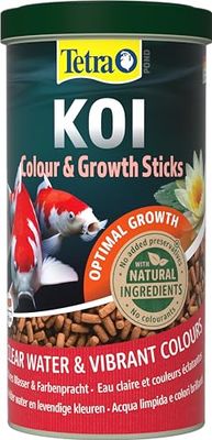 Tetra Pond Koi Sticks Colour & Growth, Comida para los koi, promueve un crecimiento sano y la resistencia, para un esplendor de color natural, lata de 1 L