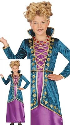 FIESTAS GUIRCA Costume da Sorella Strega per Ragazze - Abito Viola e Turchese - Costumi di Halloween per Ragazze Età 10-12 Anni