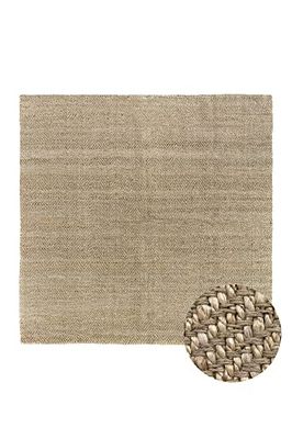 HAMID - Tapis Jute Naturelle, Tapis de Jute Alcazar 100% Fibre de Jute Naturelle, Moquette Douce, Tissé à la Main - Salon, Chambre, Tapis de Couloir (250x250cm)