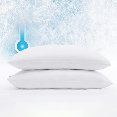 Serta Power Chill kylkuddskydd, fläckbeständig och kuddskydd med dragkedja, skyddar kudden från damm och smuts (2-pack), kung, vit