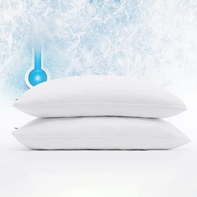 Serta Power Chill - Protectores de Almohada refrescantes, Resistentes a Las Manchas y con Cremallera, Protege la Almohada del Polvo y la Suciedad (Paquete de 2), King, Color Blanco