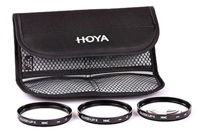 Hoya Close-up Kit - Conjunto de filtros para macro fotografia (+1, +2, +4, 67 mm) cor preta