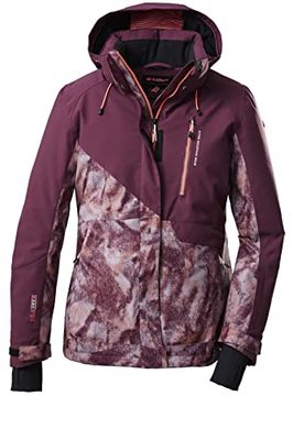 Killtec Women's Giacca da sci/giacca funzionale con cappuccio staccabile con zip e paraneve KSW 145 WMN SKI JCKT, dark plum, 38, 38625-000