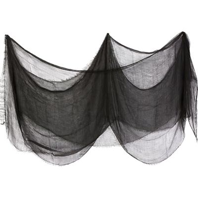 Amscan 220508 Black 6m Gauze Halloween Decoration Kit Spooky Party Draping Cloth Fabric Net
