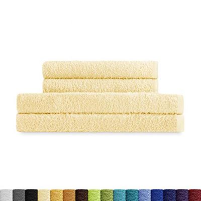 Eiffel Textile Juegos de Toallas Calidad Rizo 400 gr, Algodón Egipcio 100%, Natural, 2 Lavabo 2 Sabana, 4