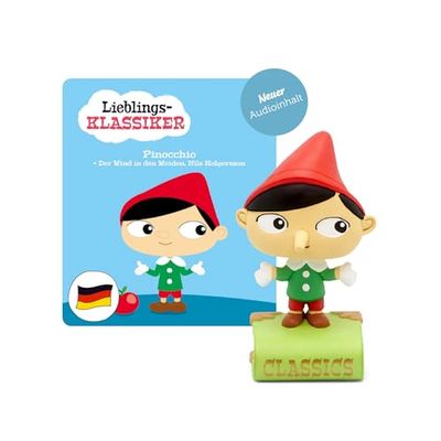 tonies Luisterfiguren voor Toniebox, favoriete klassiekers - Pinocchio en 2 andere, luisterboek voor kinderen vanaf 3 jaar, speeltijd ca. 75 minuten