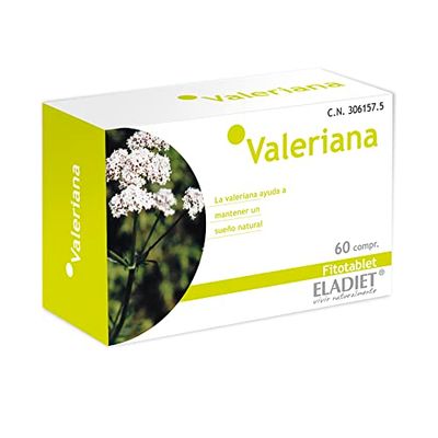 Eladiet Complemento Alimenticio - Fitotablet Valeriana - 60 Comprimidos - Ayuda a Relajarte y Facilita el Descanso Nocturno - Contribuye a Reducir el Estrés
