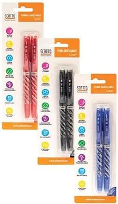 Scatto 598-03 2 Penne Gel Cancellabili, 0.7 mm Punta