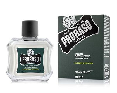Proraso Bsparadisy Barba, Cypress & Vetyver, 100 ml, bálsamo barba para homem aftershave suavizante e anticomichão, cuidado facial homem com aroma de cipreste e vetiver