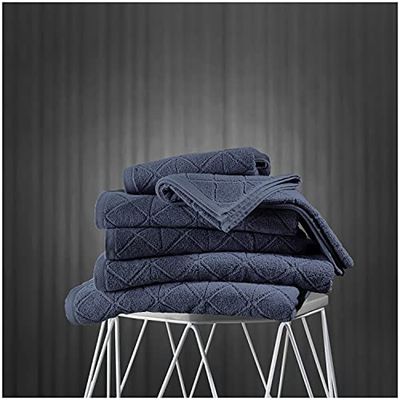 GC GAVENO CAVAILIA Luxury Egyptian Cotton 2 Pack Super Soft 600 GSM Geo Triangle Absorbent Bath Sheet, Blue, 90x140 Cm