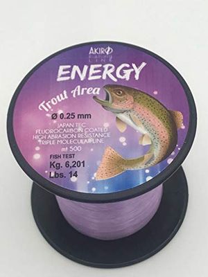 Akiro Energy Trout Unisex Adult Fishing Line, unisex adult, AMENETROVI500.030, Viola Chiaro Fluo, 0.3 mm