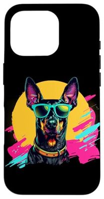 Funny Retro Vintage 80s Doberman Pinscher Dog Lover Custodia per iPhone 16 Pro
