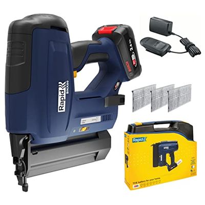 Rapid BNX50 18V P4A Accu Nageltacker Kit - Draadloze Nageltacker, Instelbare Inslagdiepte, Enkel Schot of Snelvuur, Voor Plinten en Sierlijsten - Met 2,5 Ah Accu, Oplader en Case (5001498)