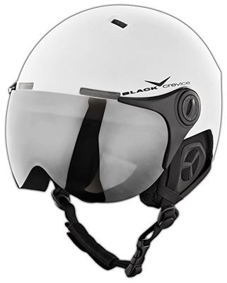 Black Crevice BCR140198-WS-1_Matt White/Black_54-57 - Casco da Sci, 54-57, Colore: Matt White/Black