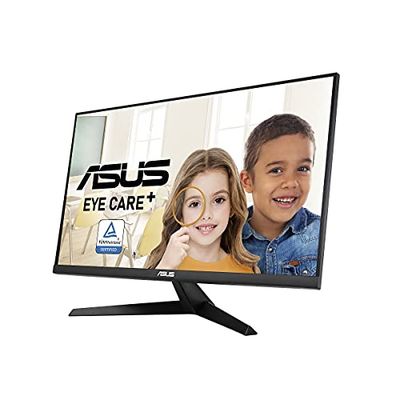 ASUS Eye Care VY279HE - Monitor de 27" (Full HD, IPS, 75 Hz, 1ms MPRT, FreeSync, Eye Care Plus, Aumento de Color, Filtro de luz Azul, antiparpadeo, Tratamiento Antibacteriano) Negro