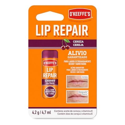 O'Keeffe's Lip Repair Cereza - Bálsamo labial reparador para labios secos y agrietados - 24h hidratación