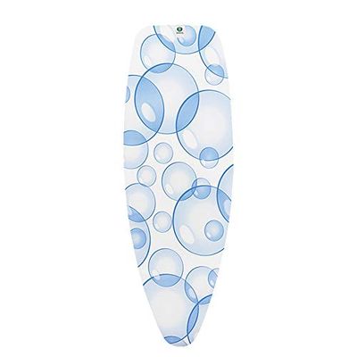 Brabantia - Capa tábua de passar roupa D Perfectflow - para passar a vapor - camada grossa acolchoada, três camadas numa mesma capa, com fita de suporte, Bubbles - 135 x 45 cm