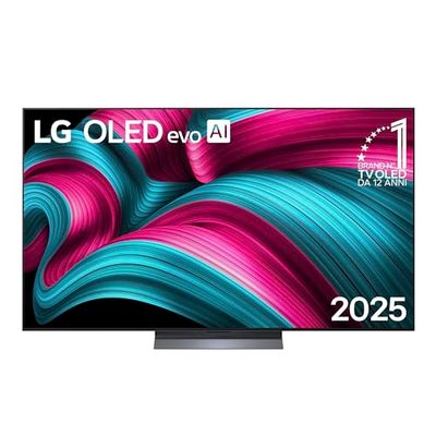 LG OLED evo AI C5 65 pollici, Smart TV 4K, Processore α9 Gen8, Brightness Booster, webOS con AI, Dolby Vision & Atmos, Gaming con VRR e GSYNC 4K@144Hz, OLED65C56LB 2025