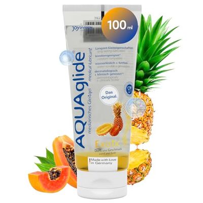 Joydivision AQUAglide Exotic Lubricant 100ml, Exotic Scent, Vegan, Oil-Free Water-Based Lubricant & Compatible with Latex Condoms.