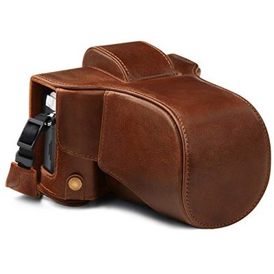 MegaGear MG1863 Ever Ready Genuine Leather Camera Case Compatible with Olympus OM-D E-M5 Mark III (14-150mm) - Brown