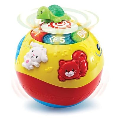 VTech Crawl & Learn Baby Activity Ball, Baby Play Centre, Educational Baby Musical Toy, Sound Toy with Lights, Numbers & Music for Babies & Toddlers 6 Months+, Boys & Girls , Pink, English Version