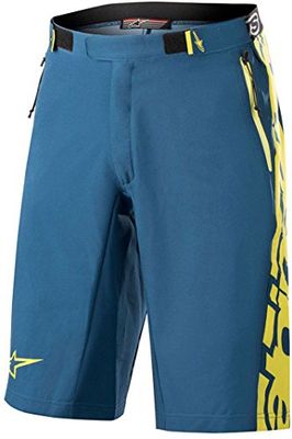 Alpinestars Mesa Pantaloncini, Poseidon, Blu/Giallo Acido, Taglia 28