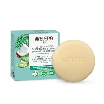 WELEDA - Shampooing solide Hydratation & Brillance - Hydrate les cheveux - Préserve la brillance naturelle - NATRUE - 50g