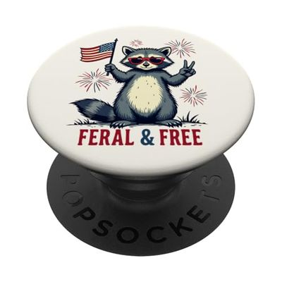 Divertida bandera patriótica de Estados Unidos del 4 de julio PopSockets PopGrip Adhesivo