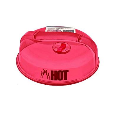 COOK CONCEPT Tapa Microondas, Polipropilene, Rosso/Trasparente/Viola/Verde, 26 x 26 x 8,90 cm