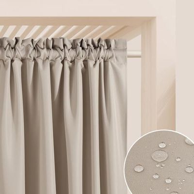 ROOM99 Garden Line - Cortinas para Exteriores con Cinta fruncidora (155 x 270 cm de Ancho x Altura, Resistente a la Intemperie, Impermeable, protección Solar, para jardín, Resistente al Viento, 1