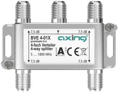 Axing BVE 4-01X 4-voudige verdeler 7,5 dB 5-1800 MHz TV Data Internet Kabeltelevisie