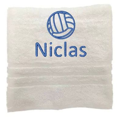 Asciugamano personalizzato con nome Nome sportivo splendidamente ricamato Asciugamano da bagno Asciugamano in cotone 100% personalizzato con nome (100 x 50 cm, Pallavolo)
