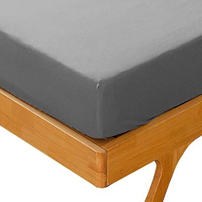 Kono Fitted Sheets King Size 90gsm Brushed Microfiber with 25cm Deep Pocket(Dark Grey, King)