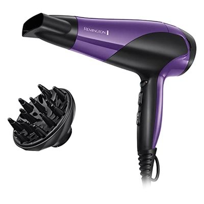 Remington D3190 Asciugacapelli ionico per acconciatura senza effetto crespo con diffusore e concentratore, 2200 W