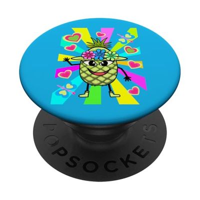 Piña exótico niña niño retro fruta adolescente niños niño PopSockets PopGrip Adhesivo